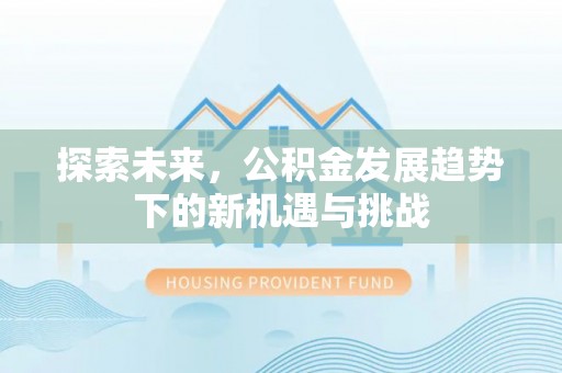 华池探索未来，公积金发展趋势下的新机遇与挑战
